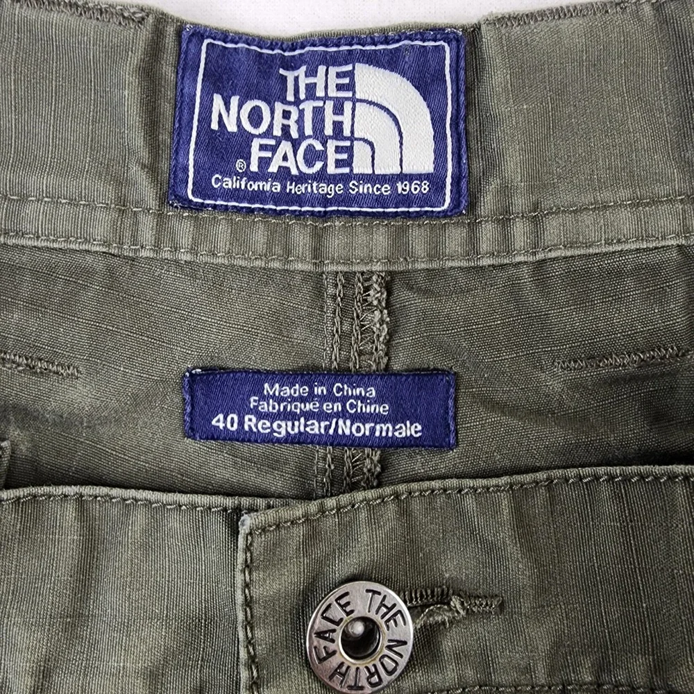 North Face Cargo‎ Shorts Mens Size 40 Olive Green Ripstop Hiking Utility